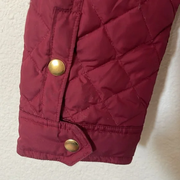 J Crew quilted barn jacket down corduroy collar size M red - Picture 4 of 6